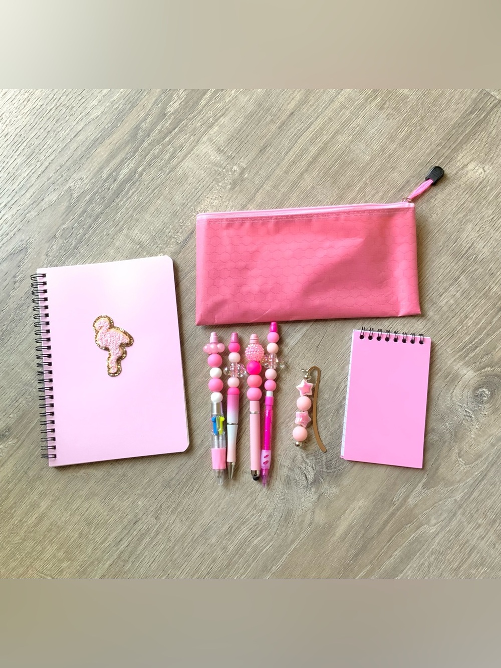 NEW📚 Handcrafted Stationery Set w/ Beaded Pens & Notebooks
